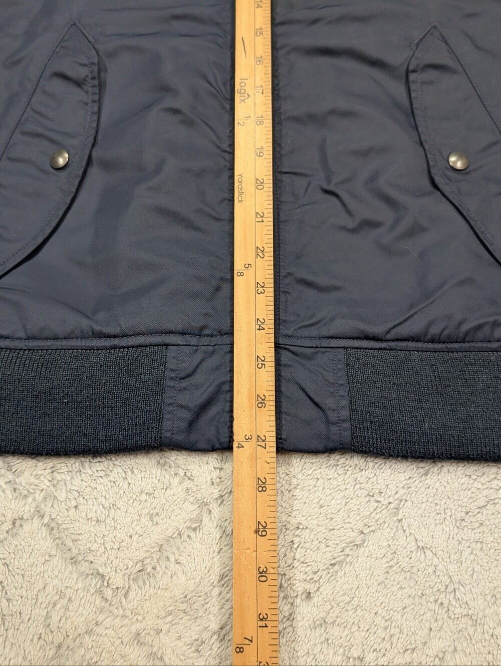 Polo Ralph Lauren Jacket Mens L Blue Navy MA-1 Bomber Aviator Flight Nylon - Picture 6 of 9